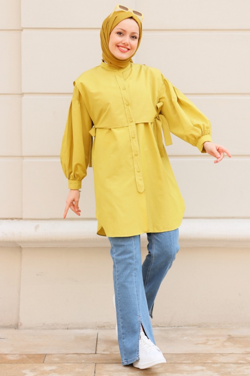 Sabina Yağ Yeşili Tunik