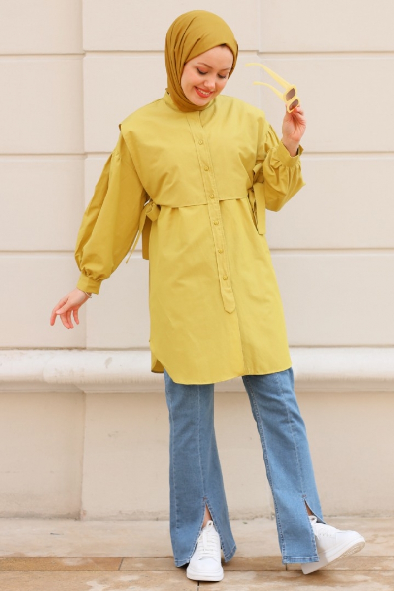 Sabina Yağ Yeşili Tunik