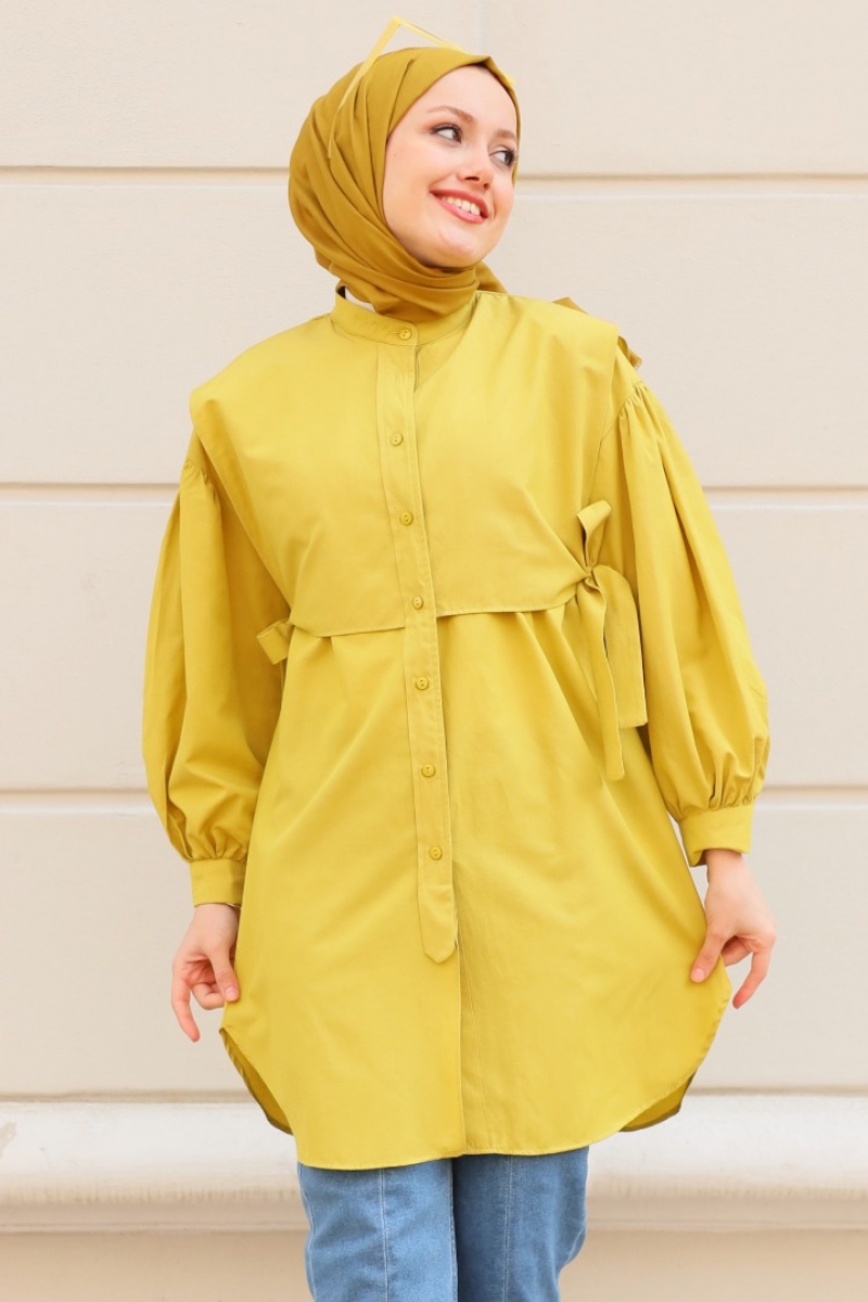 Sabina Yağ Yeşili Tunik