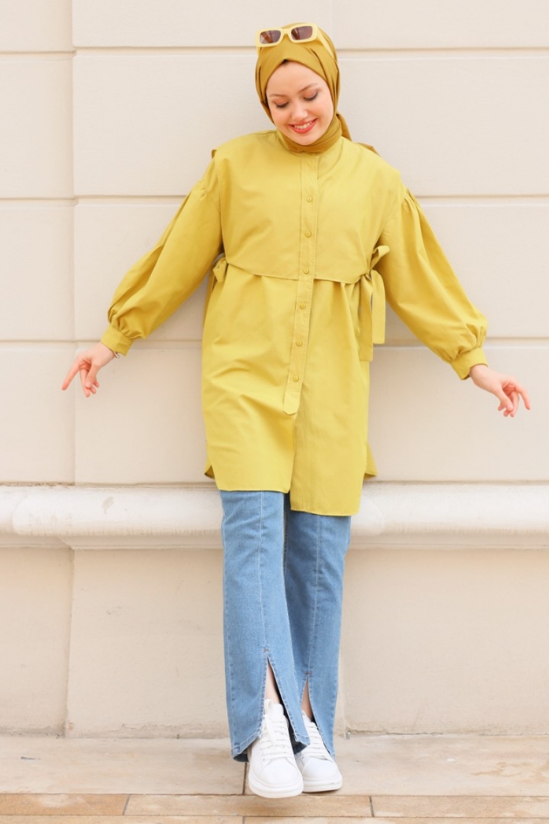 Sabina Yağ Yeşili Tunik