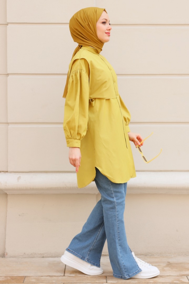 Sabina Yağ Yeşili Tunik