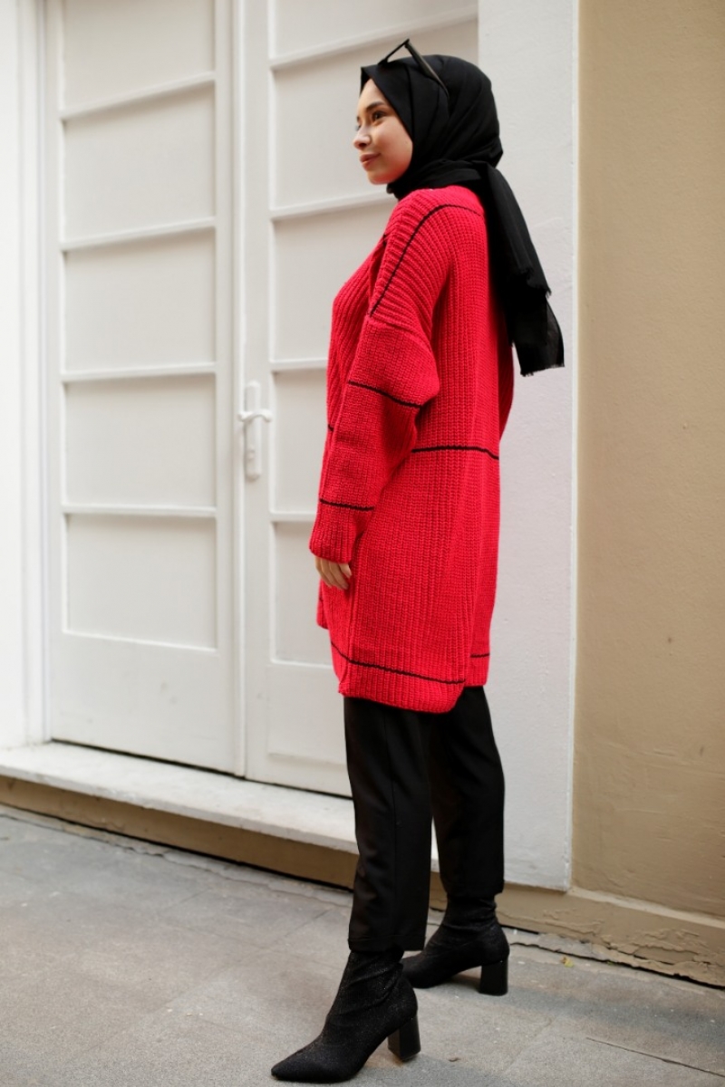 Sarah Kırmızı Triko Kazak