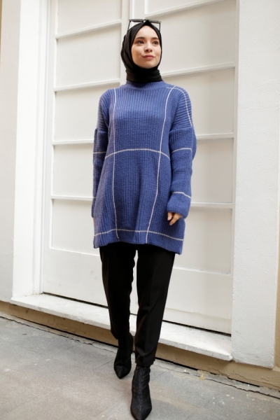 Sarah İndigo Triko Kazak