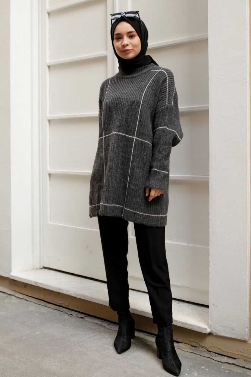 Sarah Triko Gri Kazak