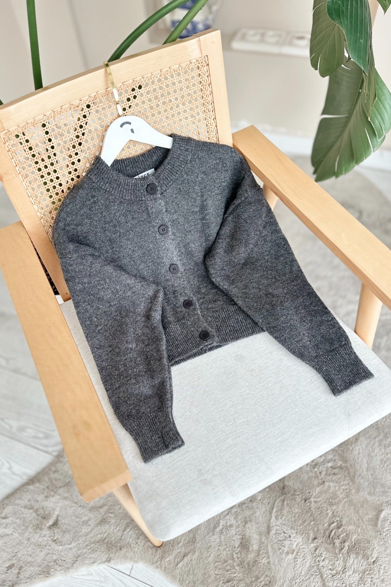 Sare Antrasit Triko Hırka