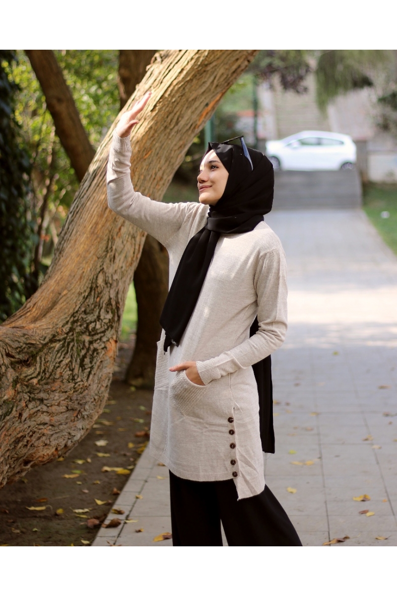 Sesilya Krem Tunik Pantolon Kombin