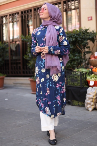 Shayma Lacivert Tunik