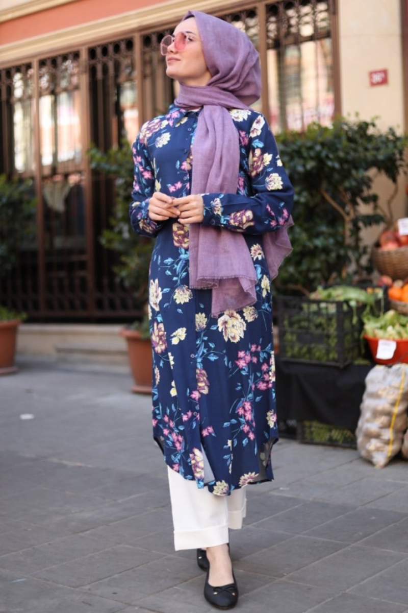 Shayma Lacivert Tunik