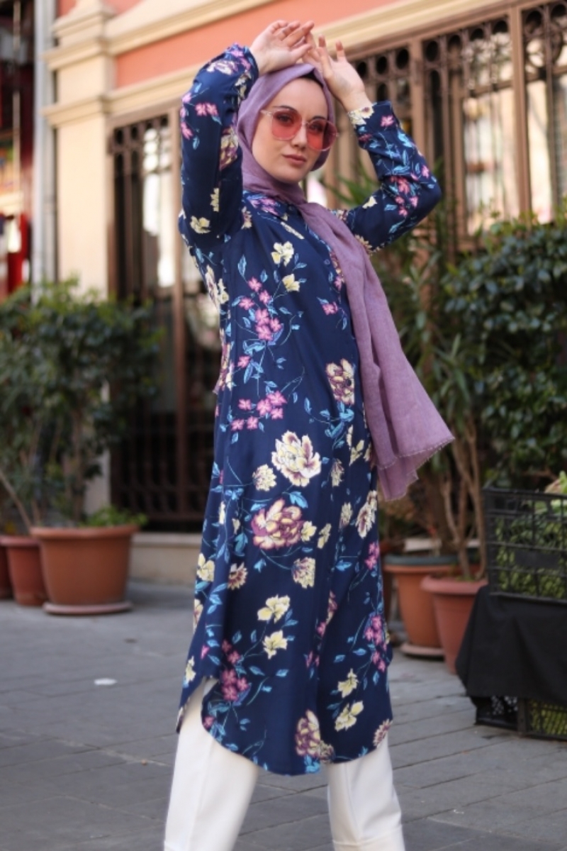 Shayma Lacivert Tunik