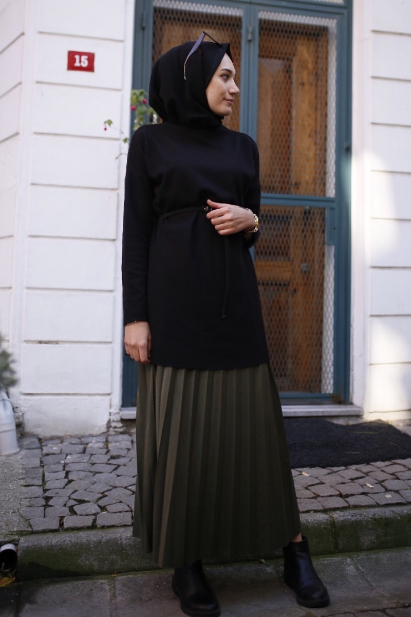 Shines Haki Etek Tunik Kombin