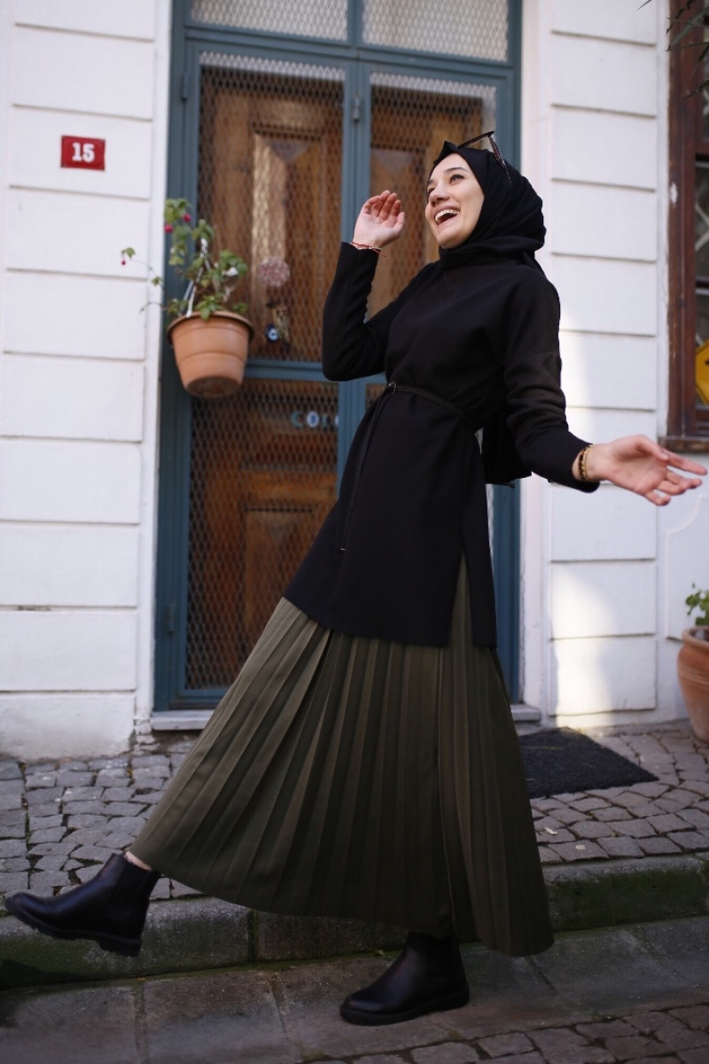 Shines Haki Etek Tunik Kombin