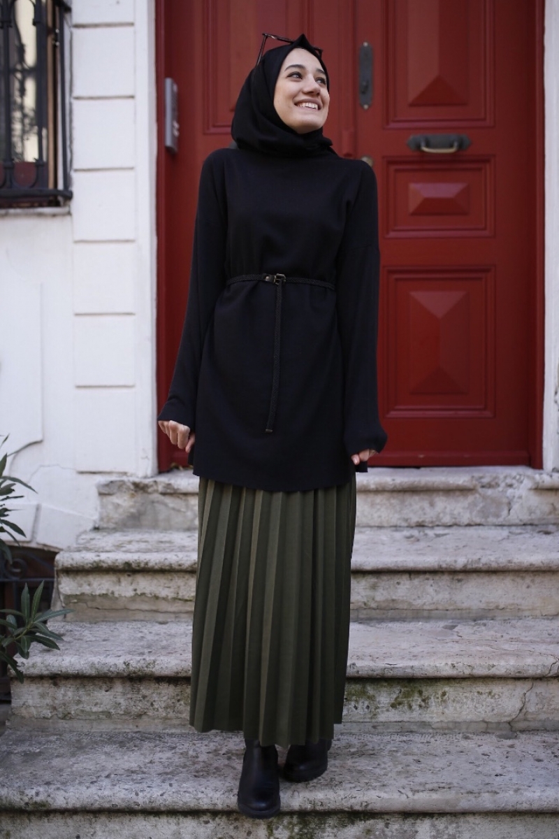 Shines Haki Etek Tunik Kombin