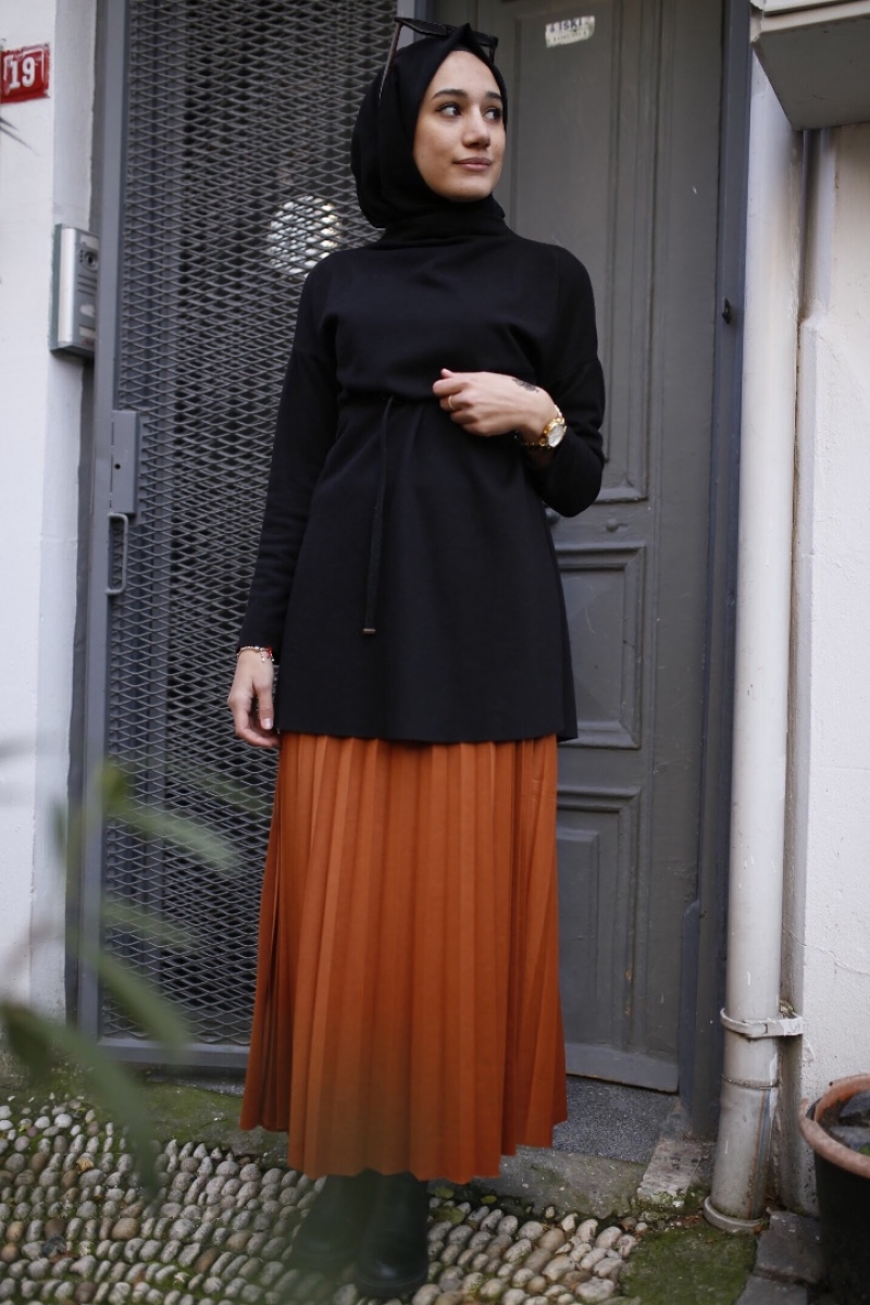 Shines Kiremit Etek Tunik Kombin