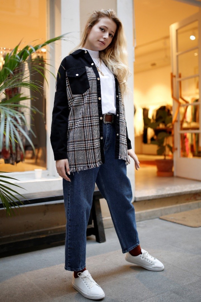 Shirt Siyah Ekose Ceket