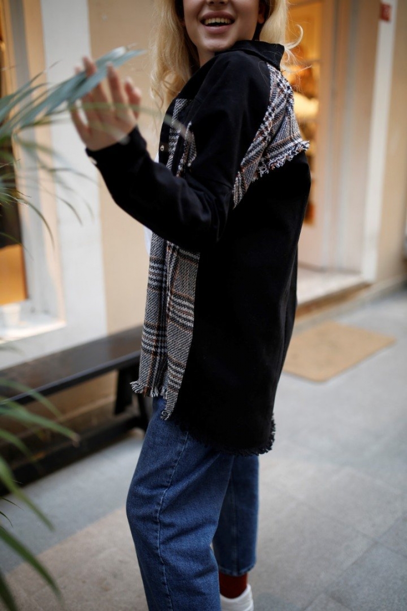 Shirt Siyah Ekose Ceket