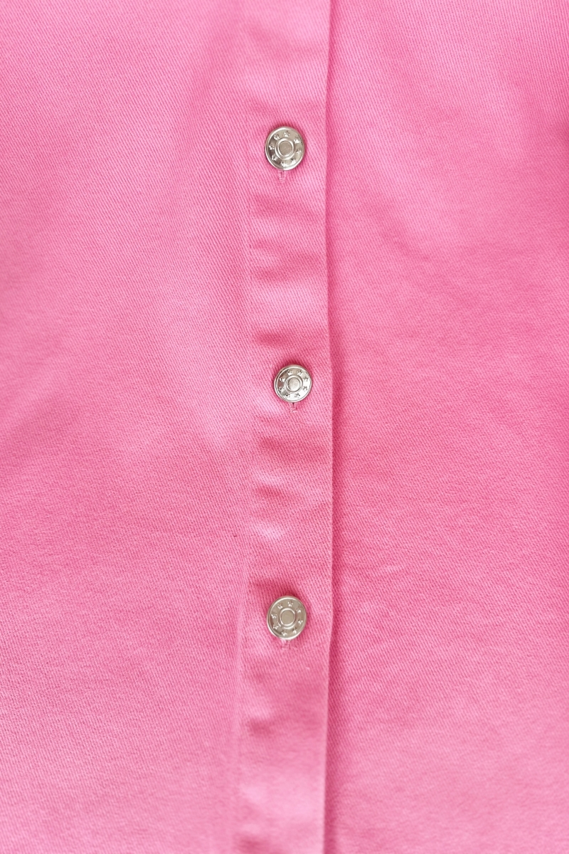 Sidelya Pembe Taşlı Gabardin Gömlek
