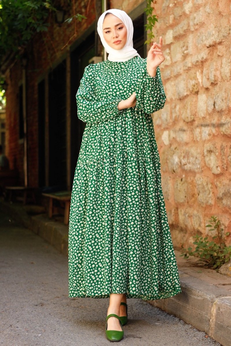 Siesta Yeşil Elbise