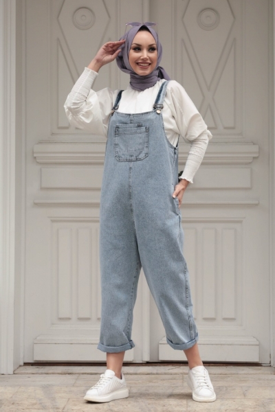 Simona Mavi Tulum Gömlek Kombin