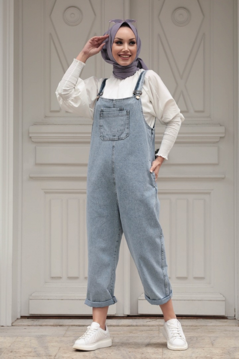 Simona Mavi Tulum Gömlek Kombin