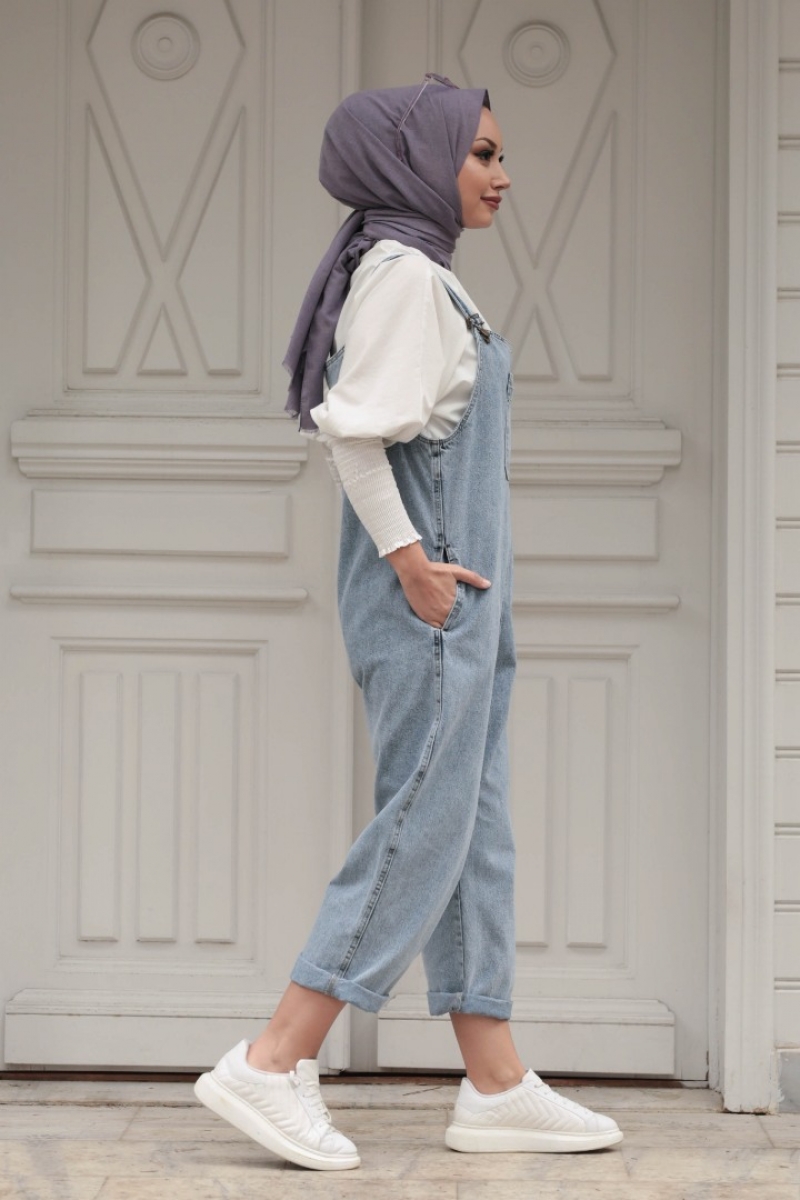 Simona Mavi Tulum Gömlek Kombin