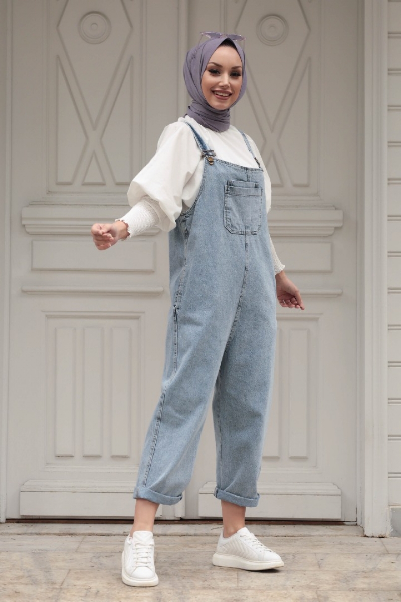 Simona Mavi Tulum Gömlek Kombin