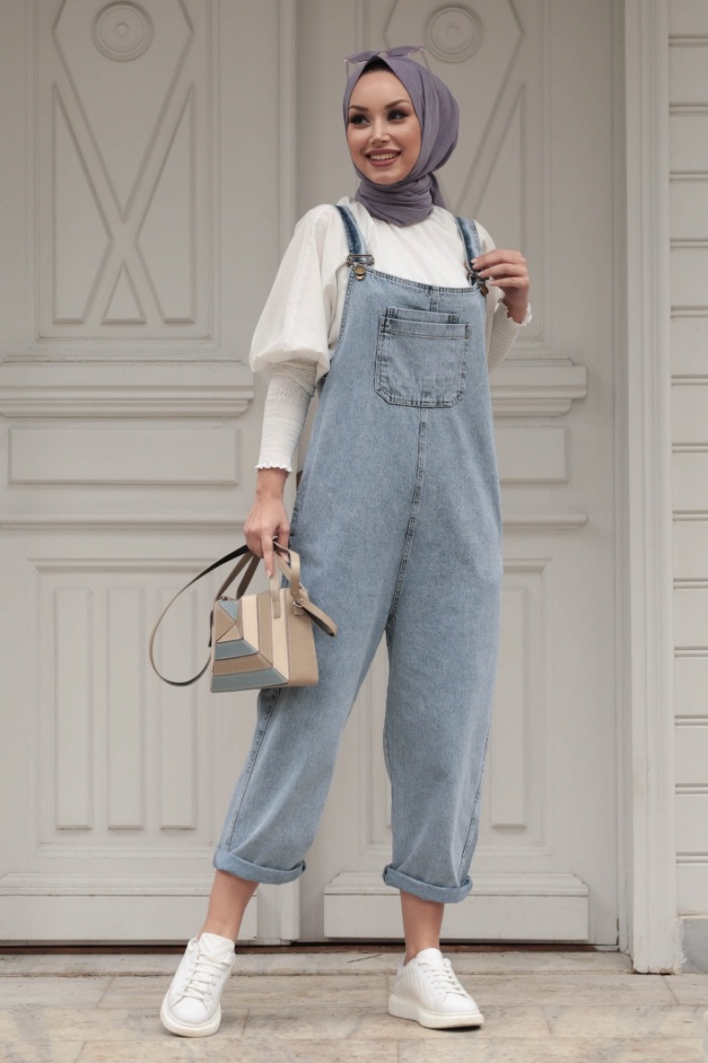 Simona Mavi Tulum Gömlek Kombin