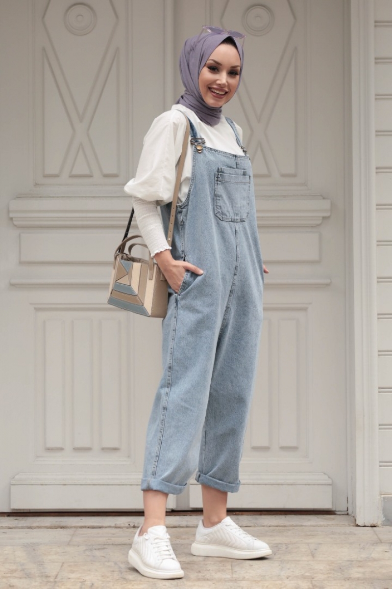 Simona Mavi Tulum Gömlek Kombin