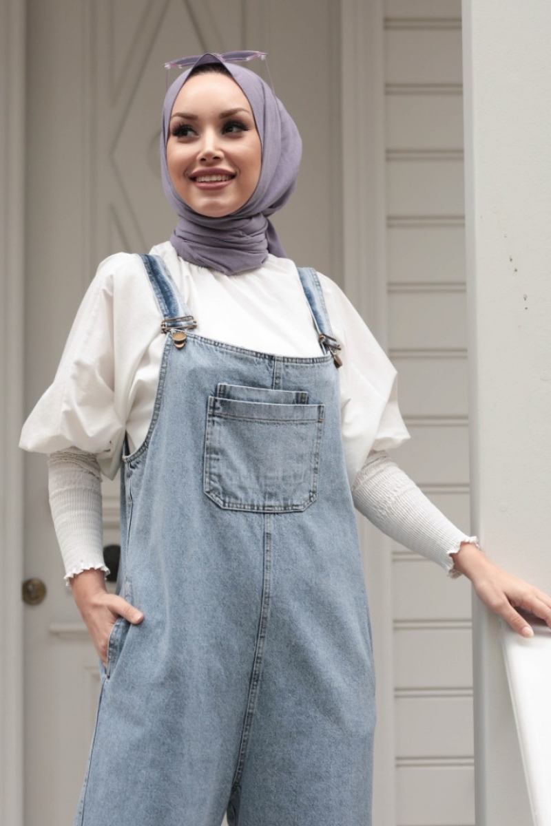 Simona Mavi Tulum Gömlek Kombin