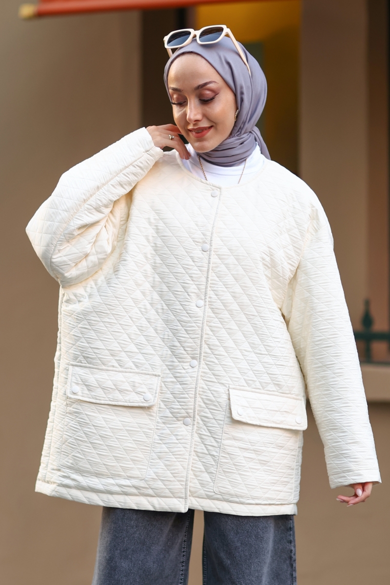 Single Ekru Kapitone Mont