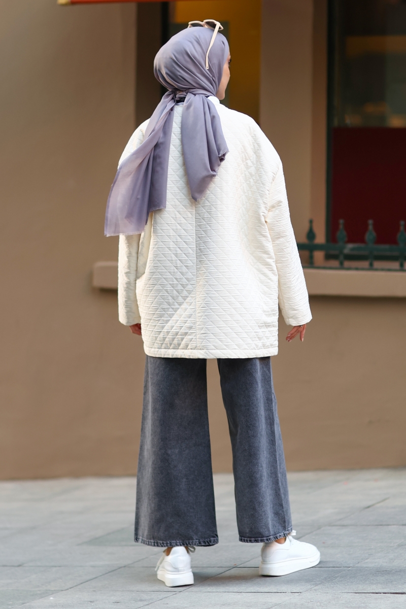 Single Ekru Kapitone Mont