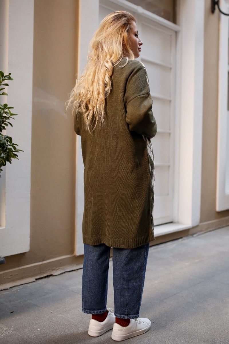 Slice Haki Triko Hırka