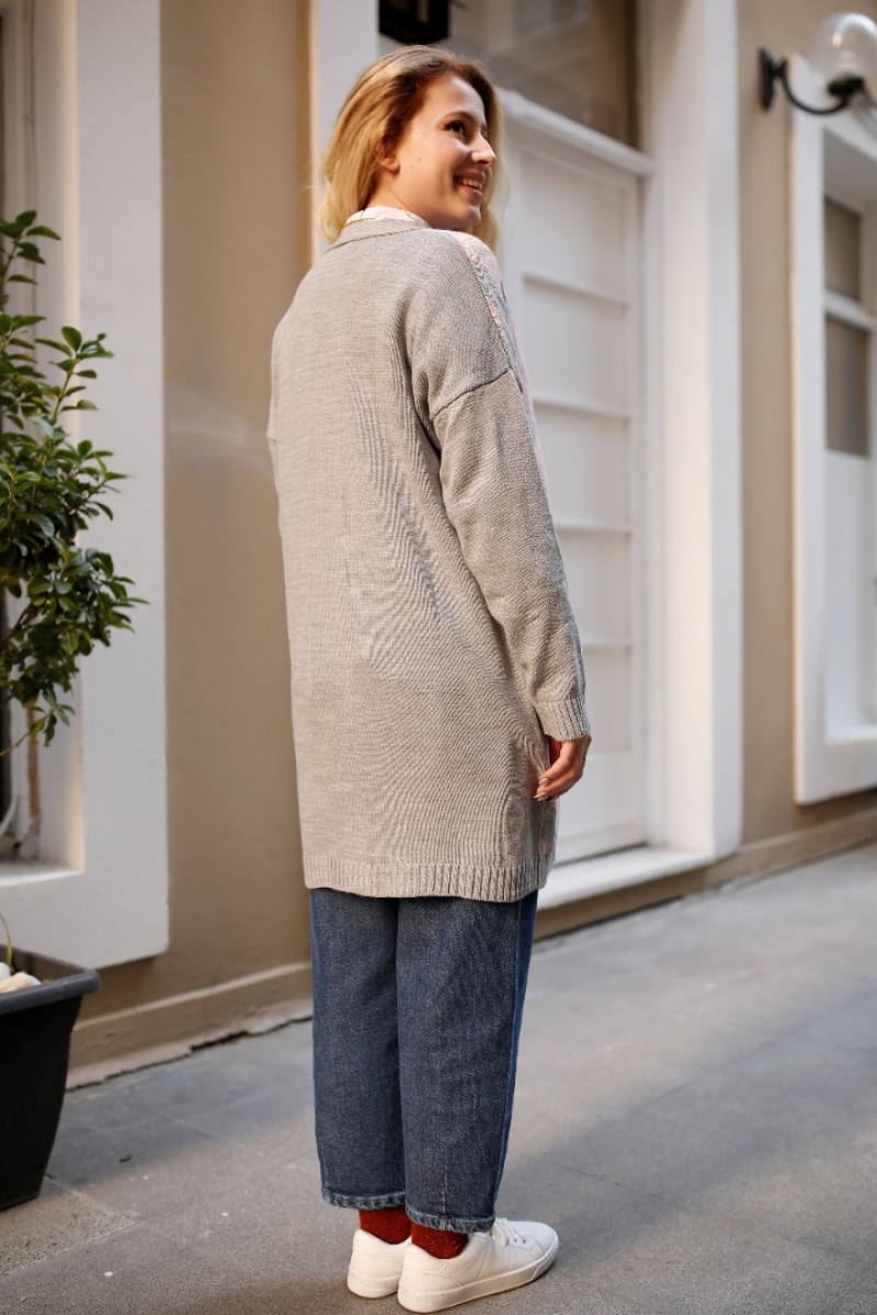 Slice Gri Triko Hırka