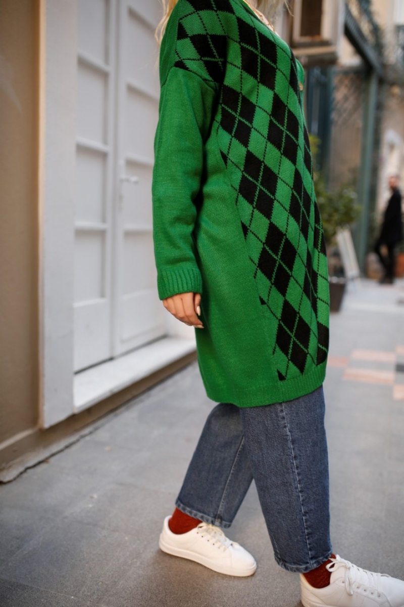 Slice Yeşil Triko Hırka