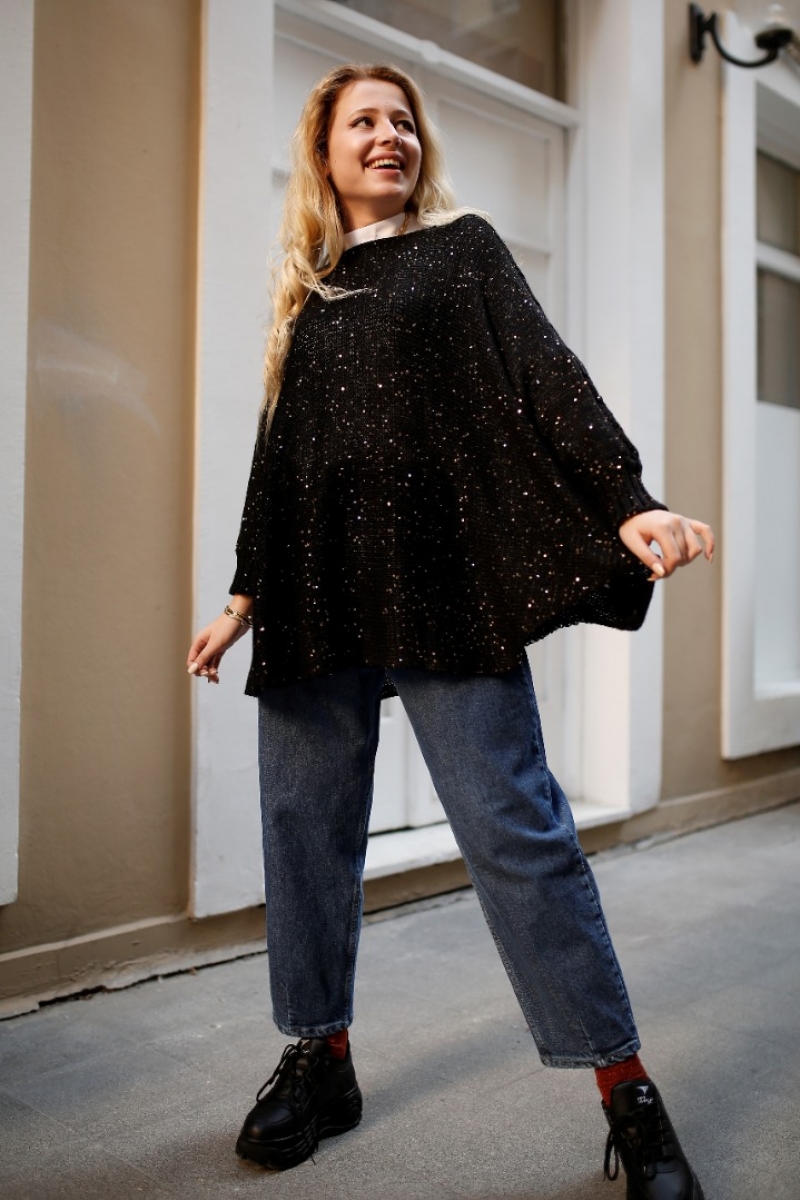 Somnia Siyah Triko Kazak