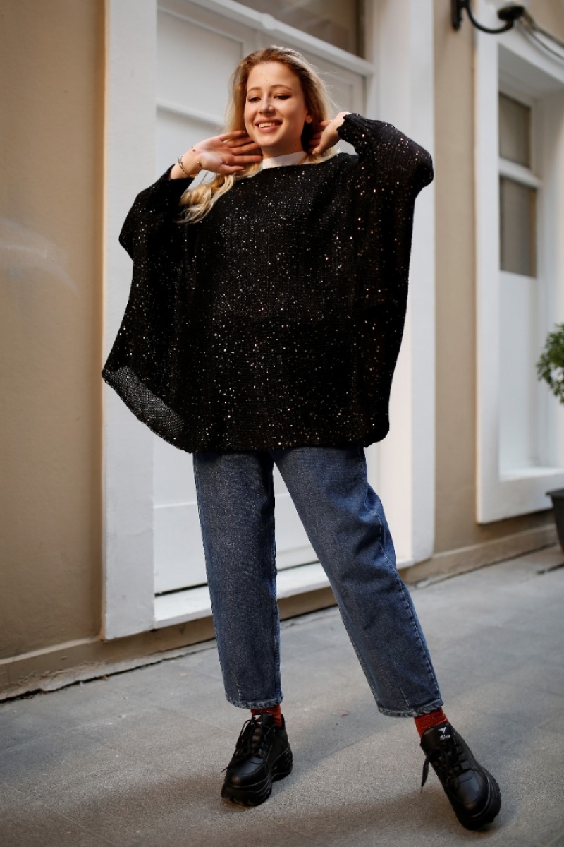 Somnia Siyah Triko Kazak