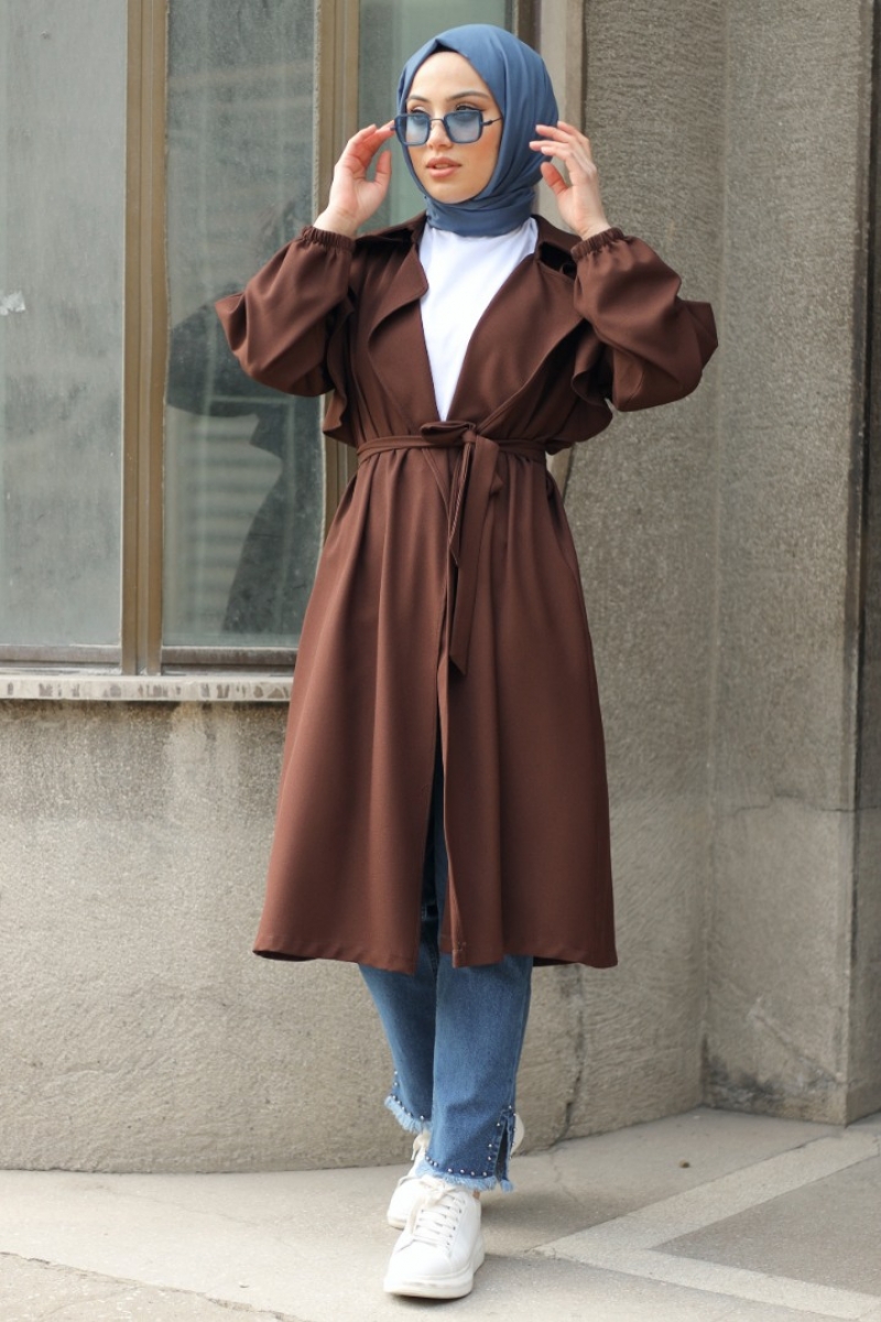 Space Kahverengi Trençkot