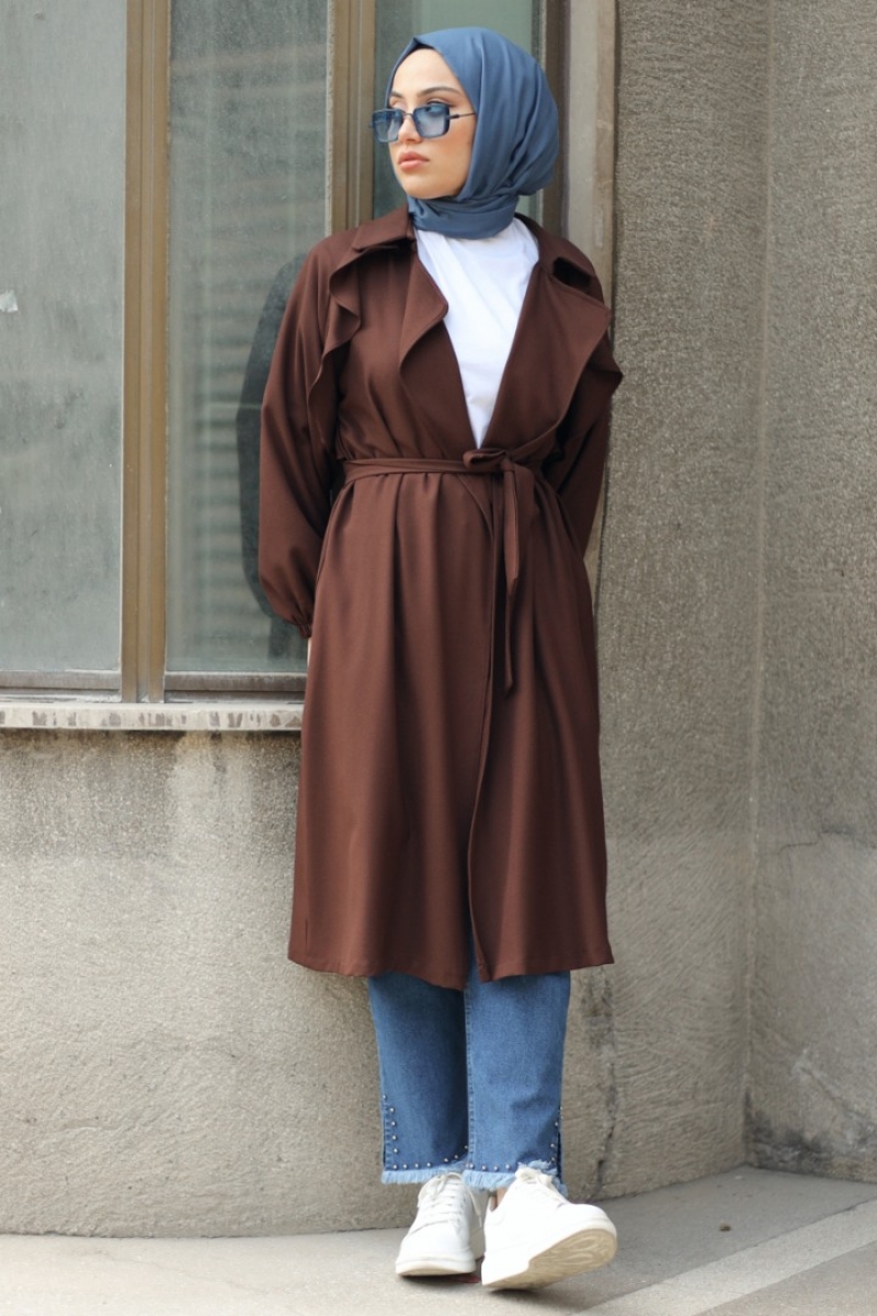Space Kahverengi Trençkot
