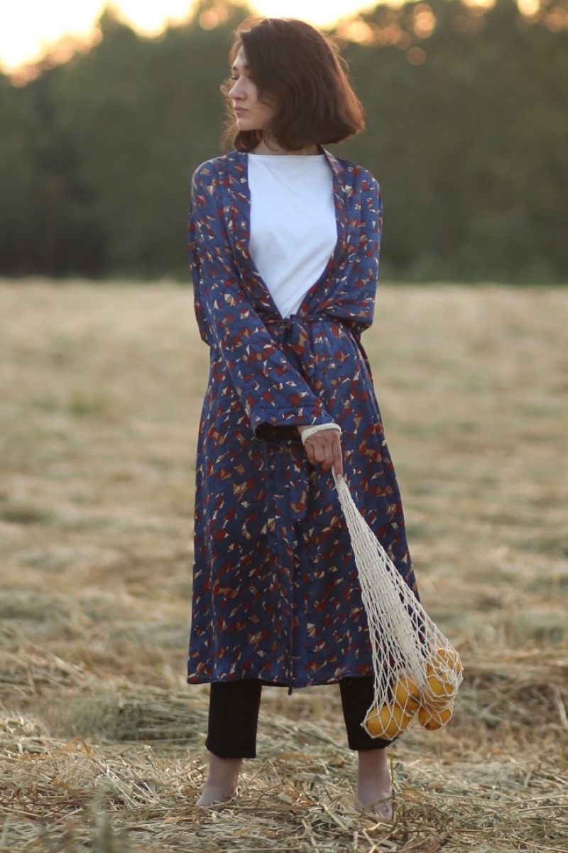 Tach Lacivert Kimono