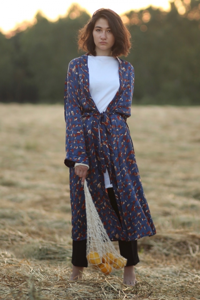 Tach Lacivert Kimono