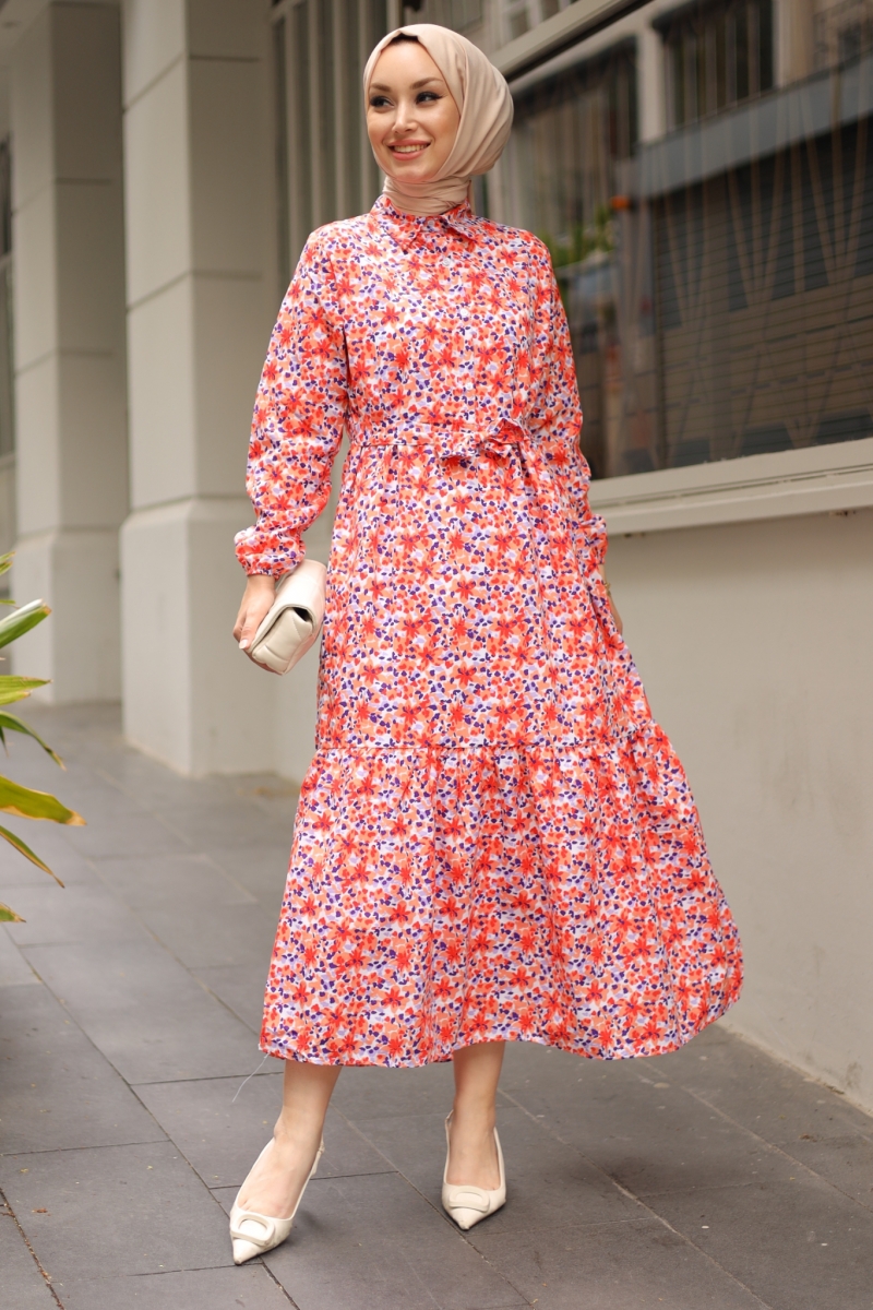 Talia Turuncu Elbise