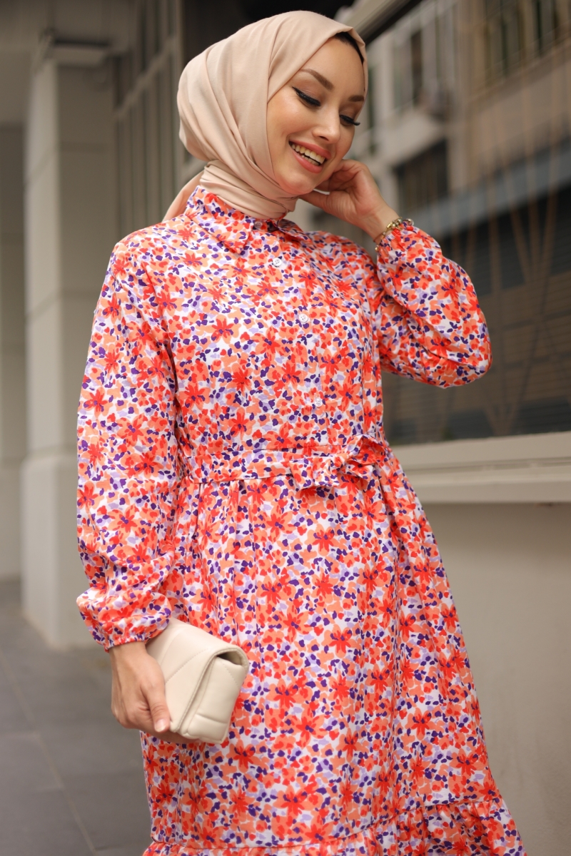 Talia Turuncu Elbise