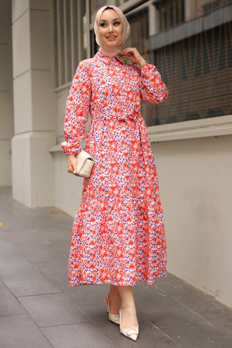 Talia Turuncu Elbise