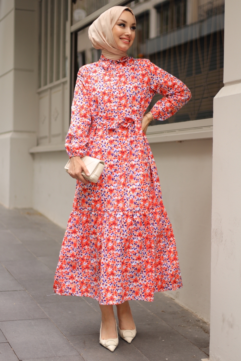 Talia Turuncu Elbise