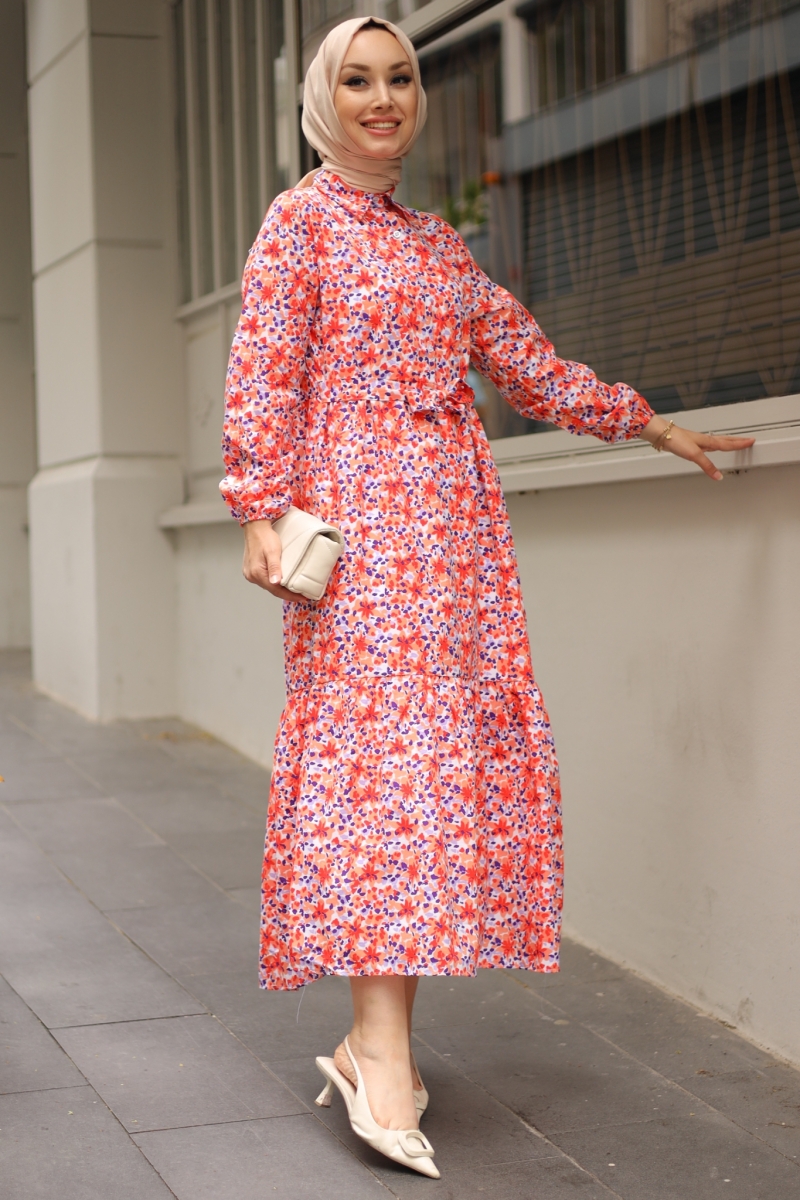 Talia Turuncu Elbise