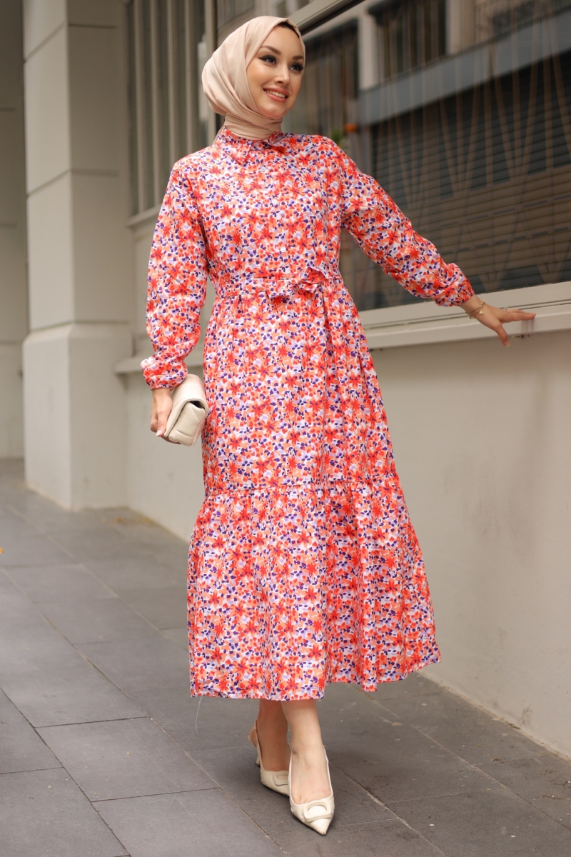 Talia Turuncu Elbise