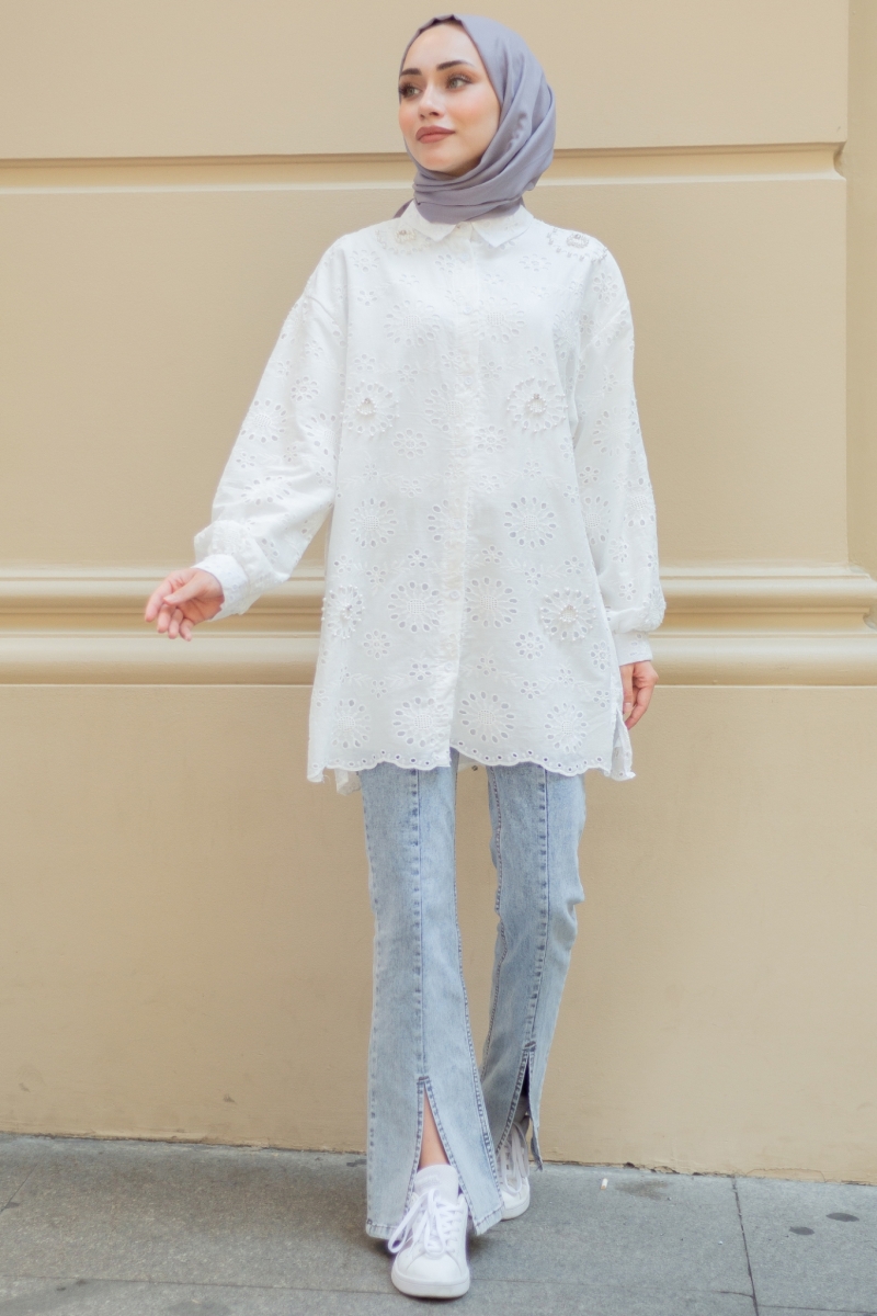 Talya Beyaz Tunik