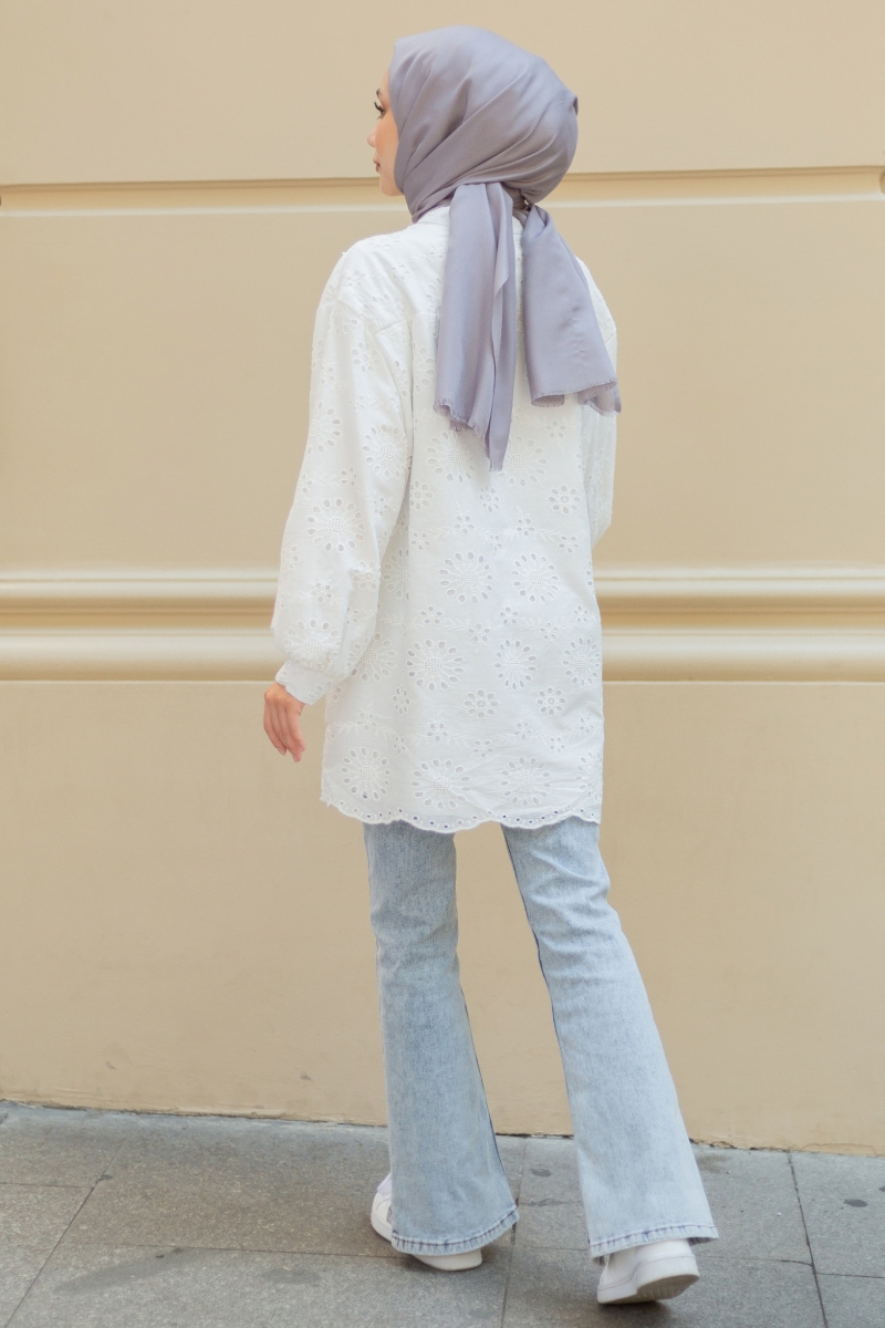 Talya Beyaz Tunik