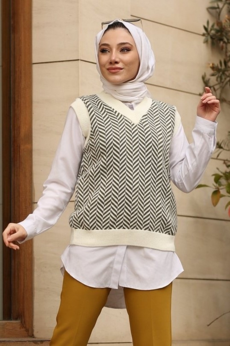 Tan Haki Triko Süveter