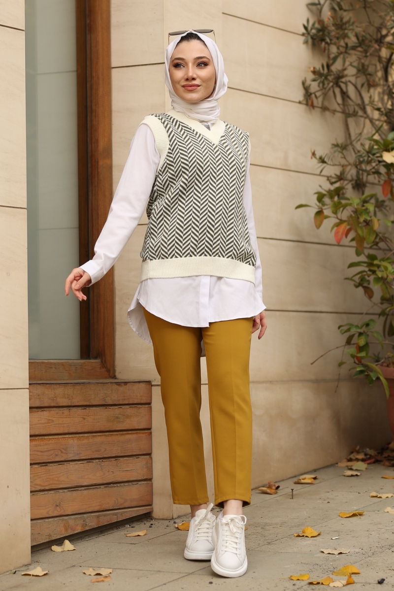 Tan Haki Triko Süveter