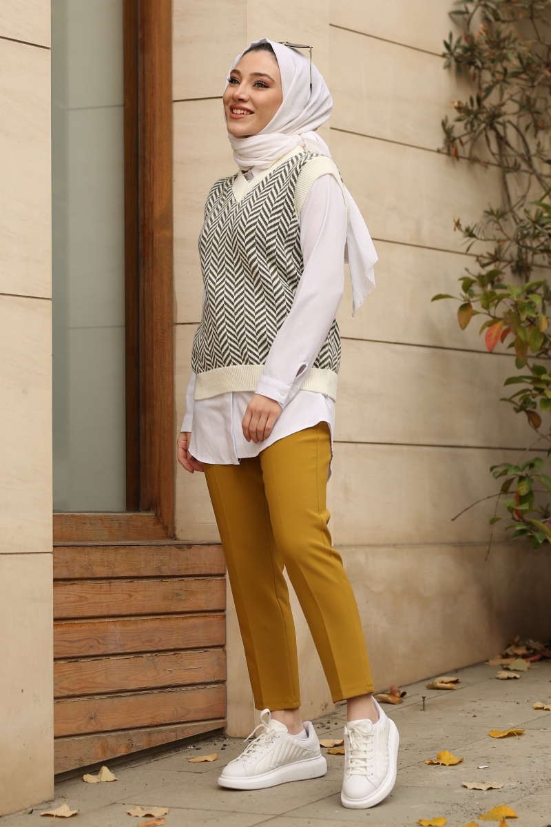 Tan Haki Triko Süveter